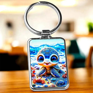 Porte Clé Tortue illustré à la main en Anjou