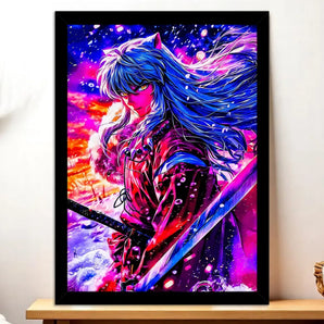 Cadre Noir Inuyasha illustré à la main en Anjou