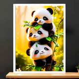 Cadre Blanc Bébés Pandas illustré à la main en Anjou
