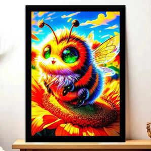 Tableau Abeille illustré à la main en Anjou