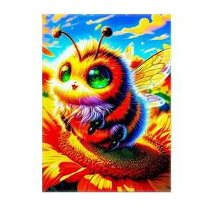 Tableau Abeille illustré à la main en Anjou