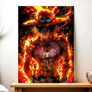 Tableau Ace One Piece illustré à la main en Anjou