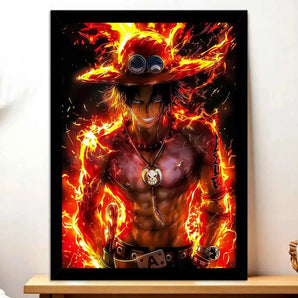 Tableau Ace One Piece illustré à la main en Anjou
