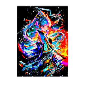 Poster Ayaka Genshin Impact illustré à la main en Anjou