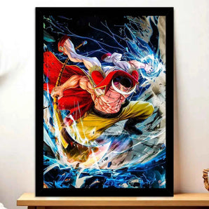 Affiche Barbe Blanche One Piece illustrée à la main en Anjou