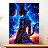 Cadre Beerus Dragon Ball illustré à la main en Anjou
