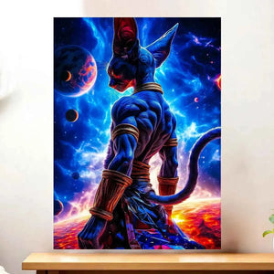 Cadre Beerus Dragon Ball illustré à la main en Anjou