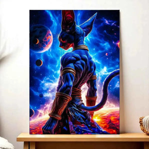 Tableau Beerus Dragon Ball illustré à la main en Anjou