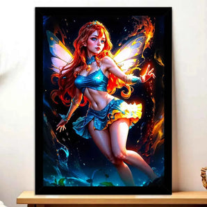 Cadre Noir Bloom Winx illustré à la main en Anjou