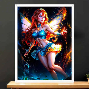 Cadre Blanc Bloom Winx illustré à la main en Anjou