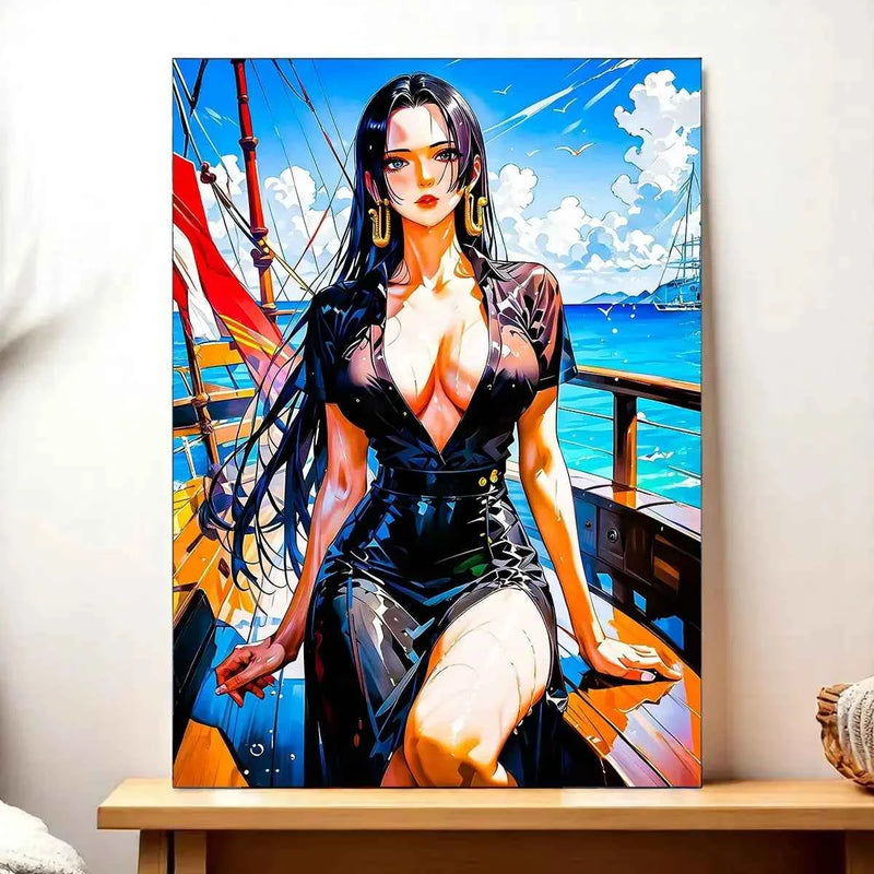 Tableau Boa Hancock One Piece illustré à la main en Anjou