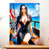 Cadre Boa Hancock One Piece illustré à la main en Anjou