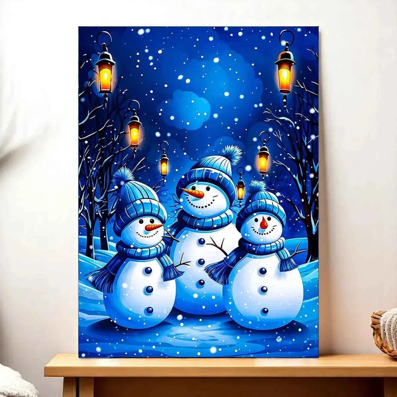 Tableau Bonhomme de Neige illustré à la main en Anjou