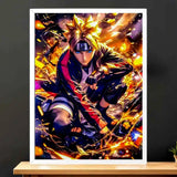 Cadre Blanc Boruto Uzumaki Naruto illustré à la main en Anjou