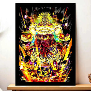 Affiche Broly Dragon Ball illustrée à la main en Anjou