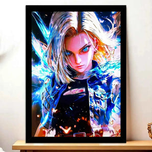 Poster C18 Dragon Ball illustré à la main en Anjou