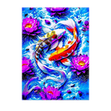 Tableau Carpe Koi illustré à la main en Anjou