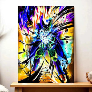 Tableau Cell Dragon Ball illustré à la main en Anjou