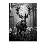 Tableau Cerf Noir et Blanc