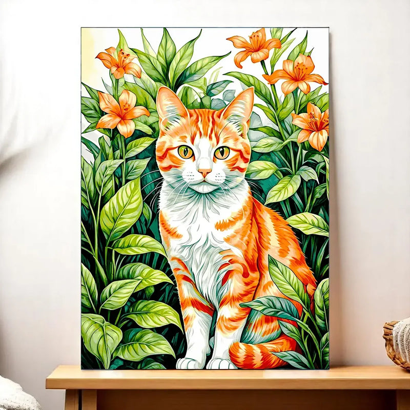 Tableau Chat Paisible illustré à la main en Anjou