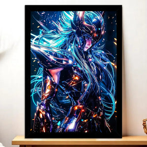 Cadre Noir Aquarius Dark Saint Seiya illustré à la main en Anjou