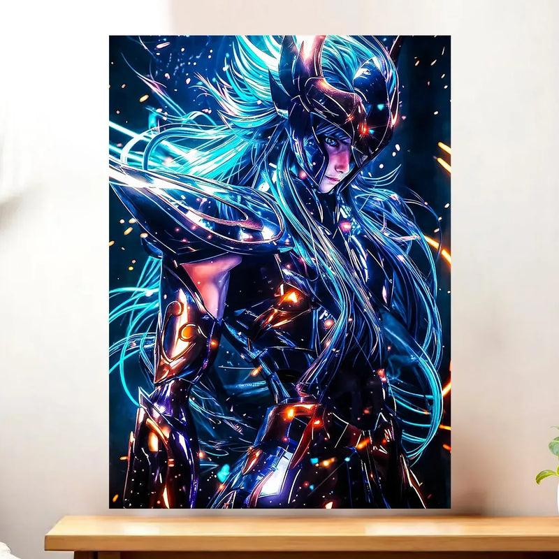 Affiche Aquarius Dark Saint Seiya illustrée à la main en Anjou
