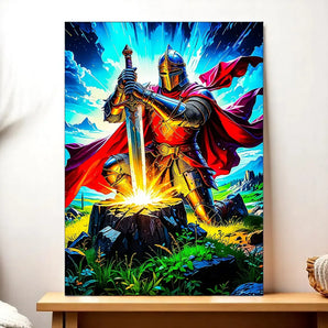 Tableau Chevalier illustré à la main en Anjou