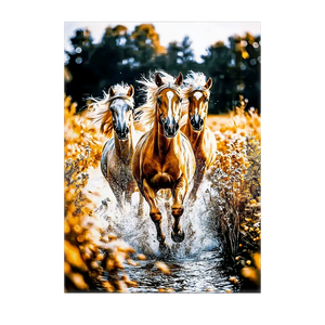 Poster Chevaux Sauvages illustré à la main en Anjou