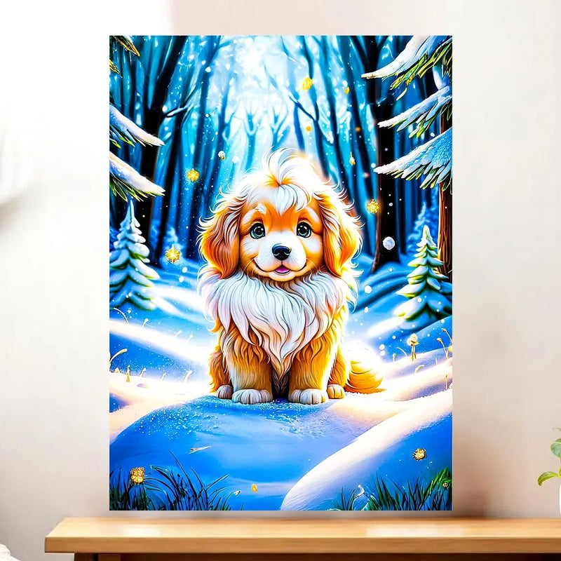 Affiche Chien Neige