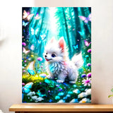 Affiche Chien Papillon illustrée à la main en Anjou