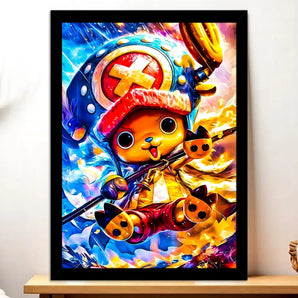 Cadre Noir Chopper One Piece illustré à la main en Anjou