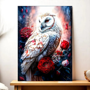 Tableau Chouette Effraie illustré à la main en Anjou