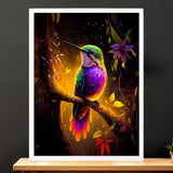 Cadre Blanc Colibris Violet