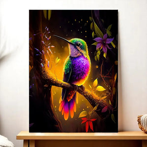 Tableau Colibris Violet illustré à la main en Anjou