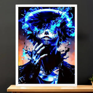 Cadre Blanc Dabi My Hero Academia illustré à la main en Anjou