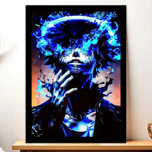 Cadre Noir Dabi My Hero Academia illustré à la main en Anjou