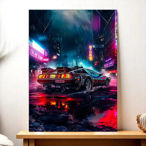 Tableau Retour vers le Futur illustré à la main en Anjou