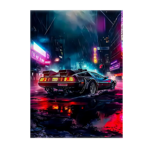 Poster DeLorean illustré à la main en Anjou