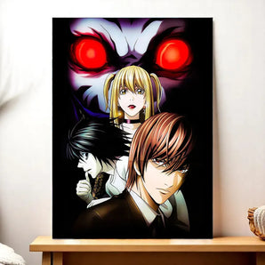 Tableau Personnages Death Note illustré à la main en Anjou