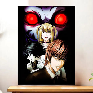 Affiche Personnages Death Note illustrée à la main en Anjou