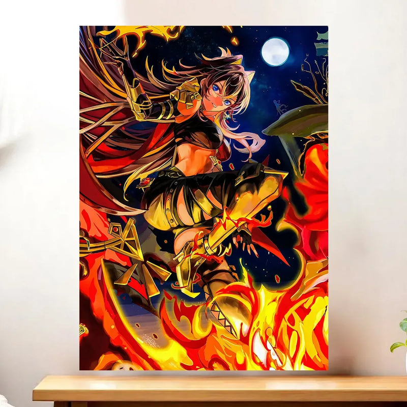 Affiche Dehya Genshin Impact illustrée à la main en Anjou