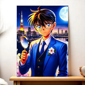 Tableau Detective Conan illustré à la main en Anjou