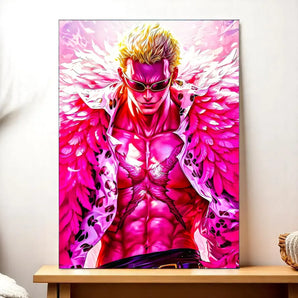 Tableau Doflamingo One Piece illustré à la main en Anjou