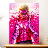 Affiche Doflamingo One Piece illustrée à la main en Anjou