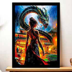 Cadre Noir Dragon Japonais