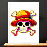 Cadre Blanc Drapeau One Piece illustré à la main en Anjou