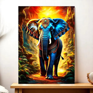 Tableau Éléphant Ancien illustré à la main en Anjou