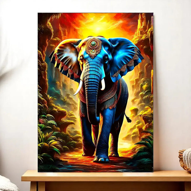 Tableau Éléphant Ancien illustré à la main en Anjou