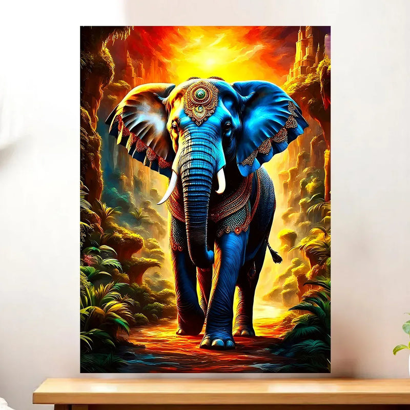 Affiche Éléphant Ancien illustrée à la main en Anjou