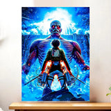 Affiche Eren Attaque des Titans illustrée à la main en Anjou